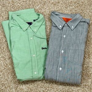 Superdry - Lot Of 2 Men’s Long Sleeve Casual Button Down Shirts (Size: M)